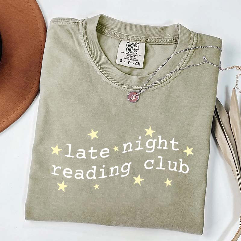 Cute Late Night Reading Club T-Shirt