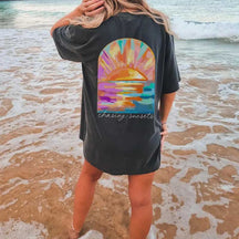 Coconut Girl Sunset Summer Vibes Surf T-Shirt
