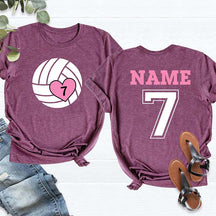 Custom Volleyball Heart Mom T-Shirt