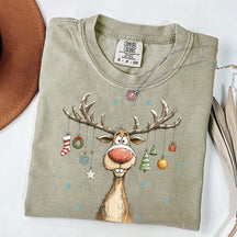 Retro Merry Christmas Retro Reindeer T-Shirt