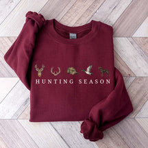 Retro Hunting Season Minimal Deer Duck Sweatshirt