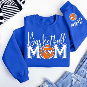 Custom Basketball Mom Cute Heart Sweatshirt