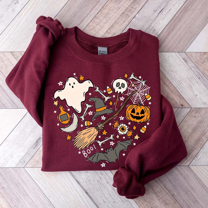 Cute Halloween Doodles Hearth Sweatshirt