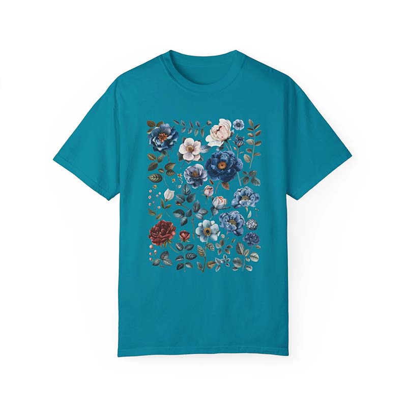 Boho Blue Wildflowers Cottagecore T-Shirt