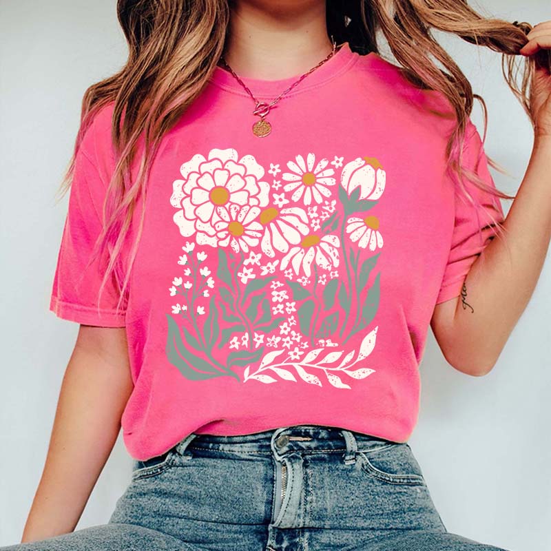 Vintage Wildflower Boho Daisy Flower T-Shirt