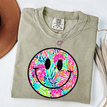 Comfort Colors Smiley Face Beach Vibes T-Shirt