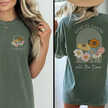 God is Good All the Time Vintage Floral T-Shirt