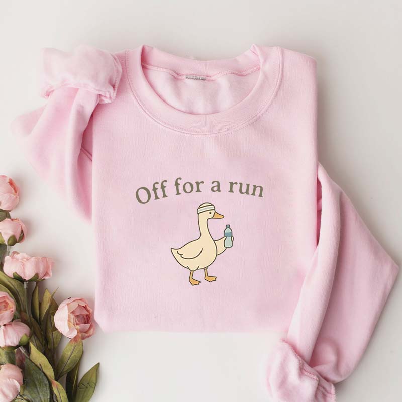 Off For A Run Runner Goose Sweatshirt