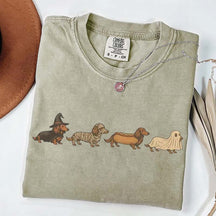 Vintage Art Dachshund Halloween T-Shirt