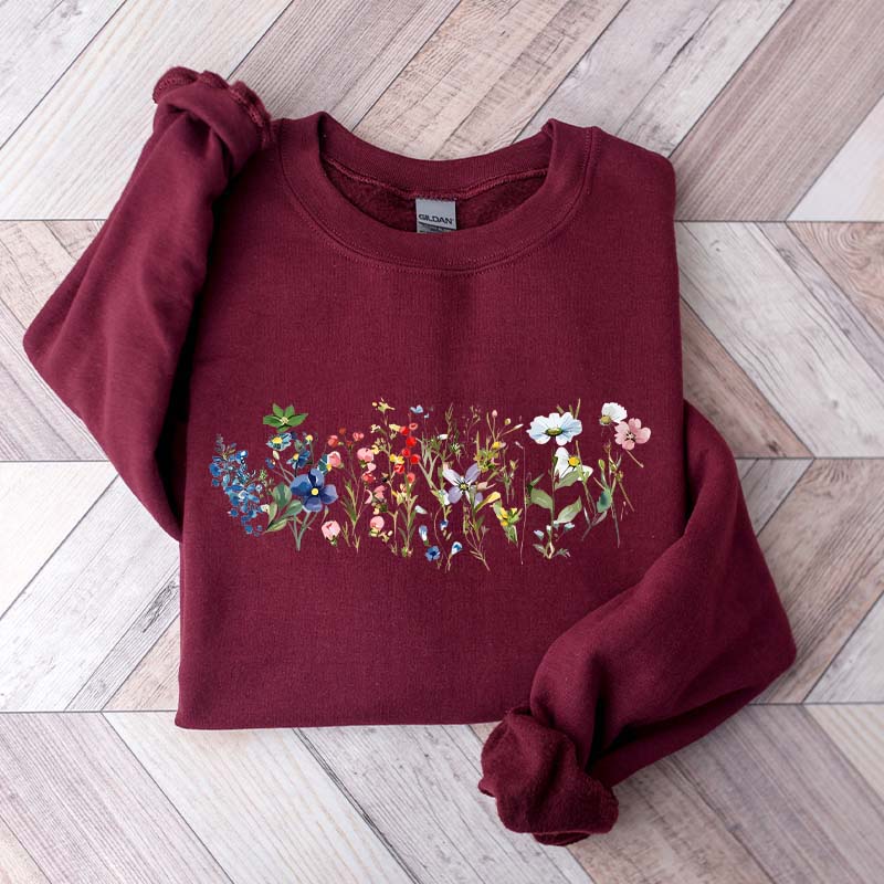 Cottagecore Spring Floral Graphic Sweatshirt
