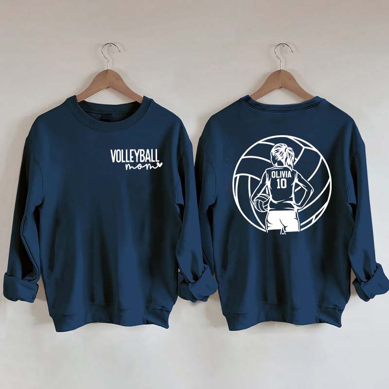 Personalized Volleyball Mom Name & Number Sweatshirt