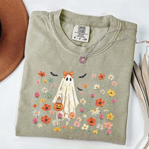 Coquette Floral Ghost Wildflowers Cute T-Shirt