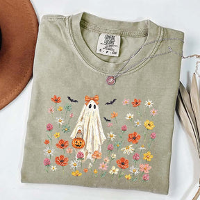 Coquette Floral Ghost Wildflowers Cute T-Shirt
