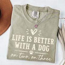 Retro Life Is Better With A Dog On Two On Three T-Shirt