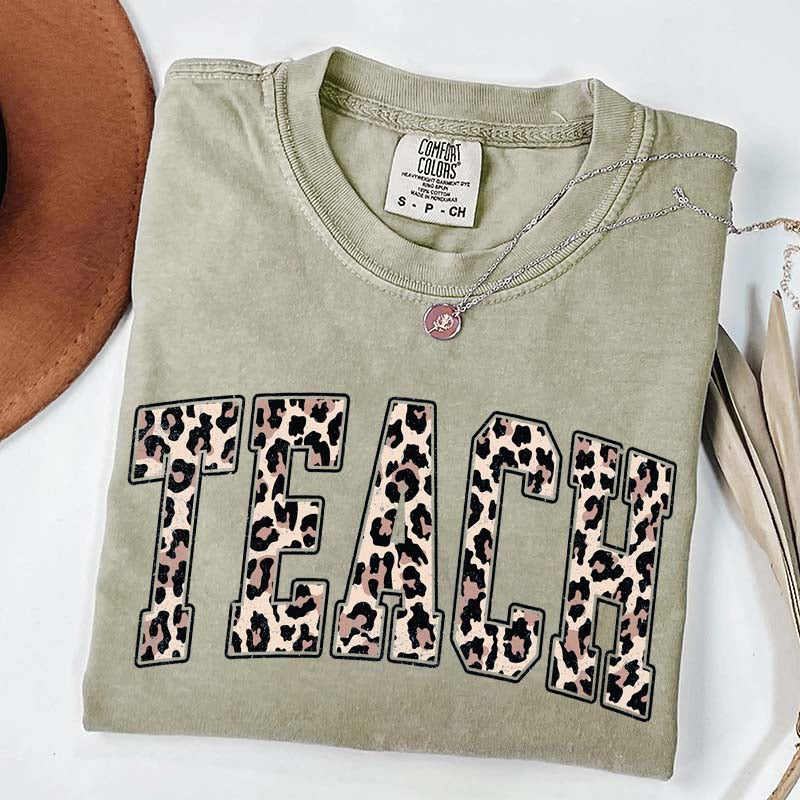 Comfort Colors Leopard Teacher T-Shirt