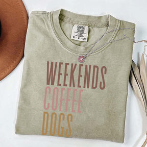 Comfort Colors Weekends Coffee Dogs T-Shirt