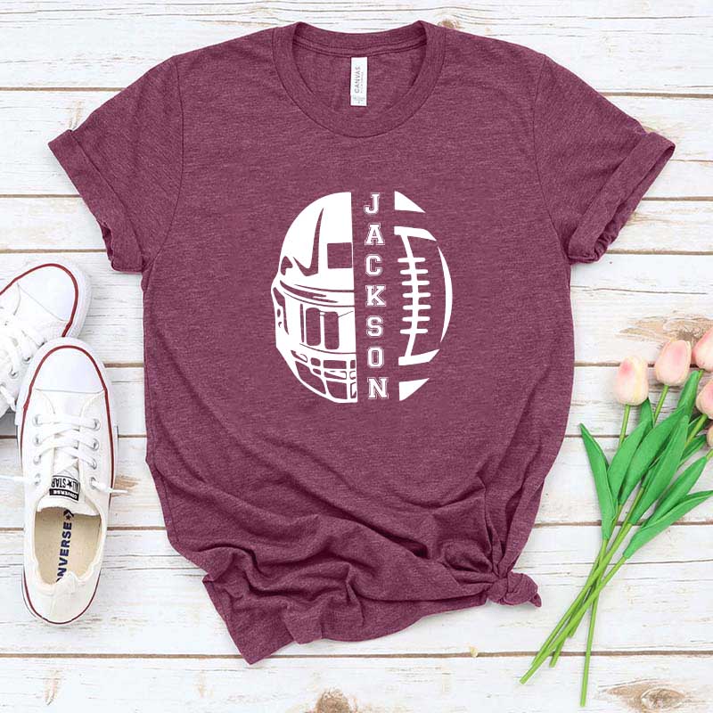 Personalized Football Mom T-Shirt
