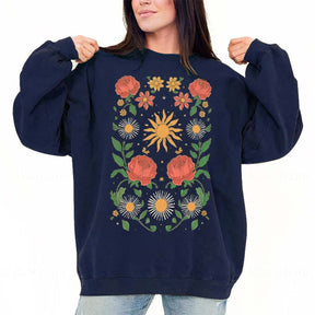 Retro Minimalist Boho Floral Sweatshirt