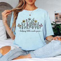 Helping Little Minds Grow Teacher Flower T-Shirt