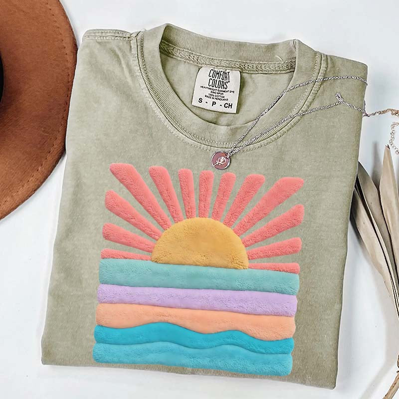 Trendy Aesthetic Sun Printed T-Shirt