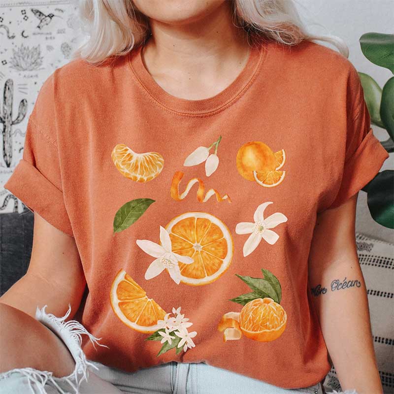 Boho Oranges Citrus Aesthetic T-Shirt