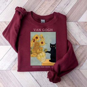 Van Gogh Black Cat Sweatshirt