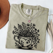 Cottagecore Teacup Floral T-Shirt