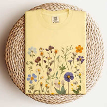 Vintage Pressed  Orange Flowers T-Shirt