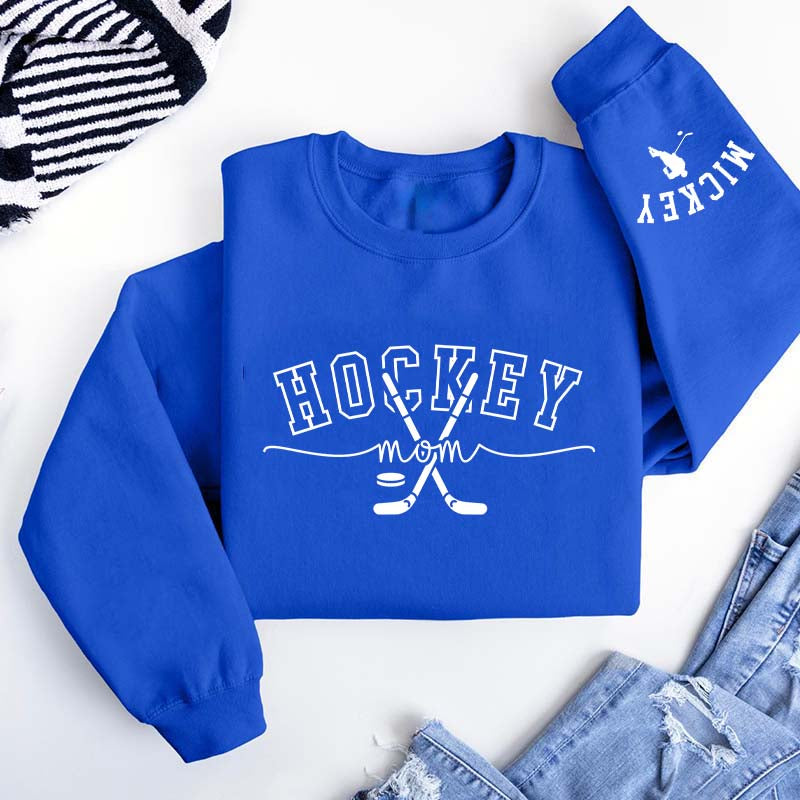 Hockey Mom Kids Name Sweatshirt