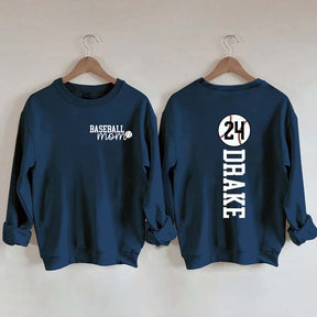 Custom Baseball Name And Number Mom Sweatshirt