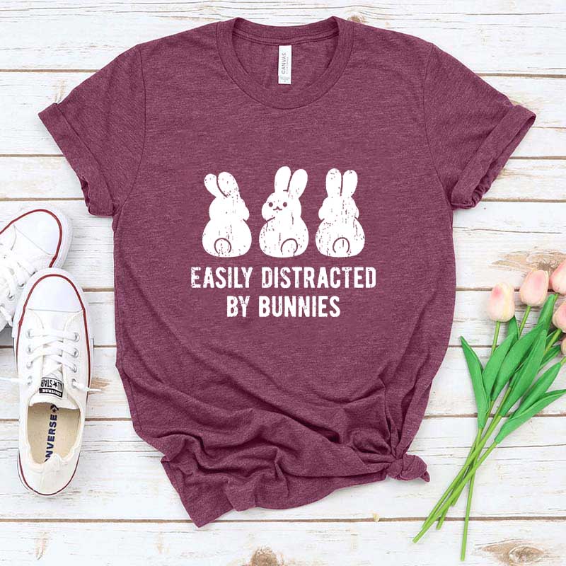Easily Distracted by Rabbits Bunny T-Shirt