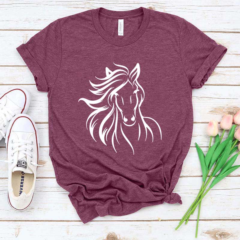 Simple Floral Horse T-Shirt