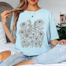 Boho Vintage Pressed Flowers Botanical T-Shirt
