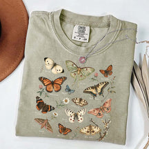 Vintage Butterfly Botanical Chart Moth T-Shirt