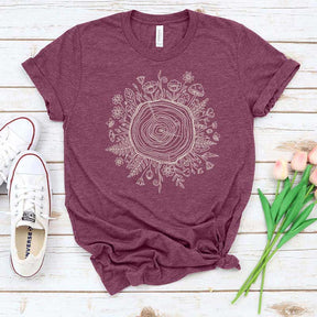 Comfort Colors Botanical Tree Ring Art T-Shirt