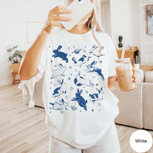 Bunnies in Space Retro Rabbit T-Shirt