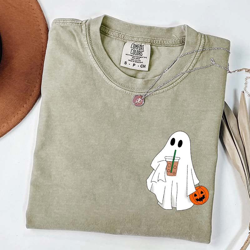 Halloween Ghost Iced Coffee Lover T-Shirt