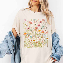 Boho Wildflower Pink Floral T-Shirt