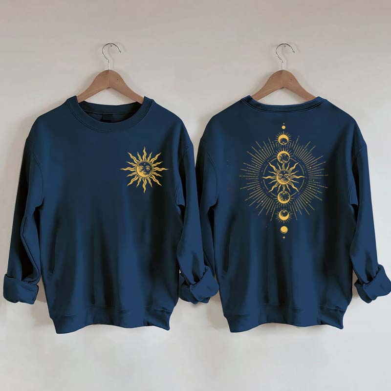 Celestial Moon Phase And Sun Sweatshirt