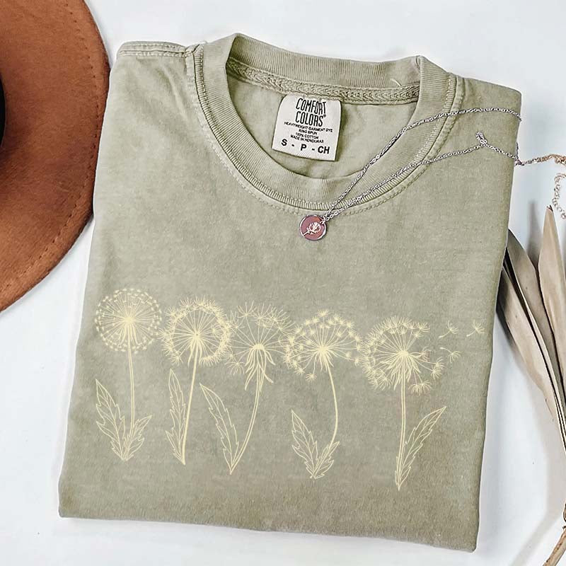 Dandelion Floral Comfort Colors Womens T-Shirt