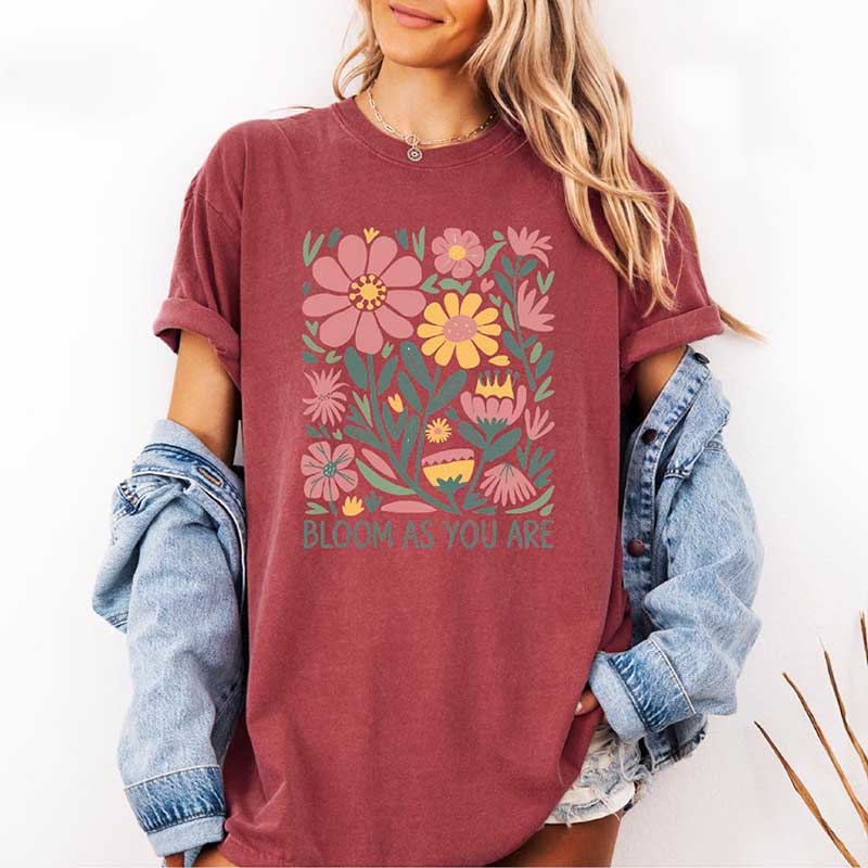 Bloom As You Are Boho Inspirational T-Shirt