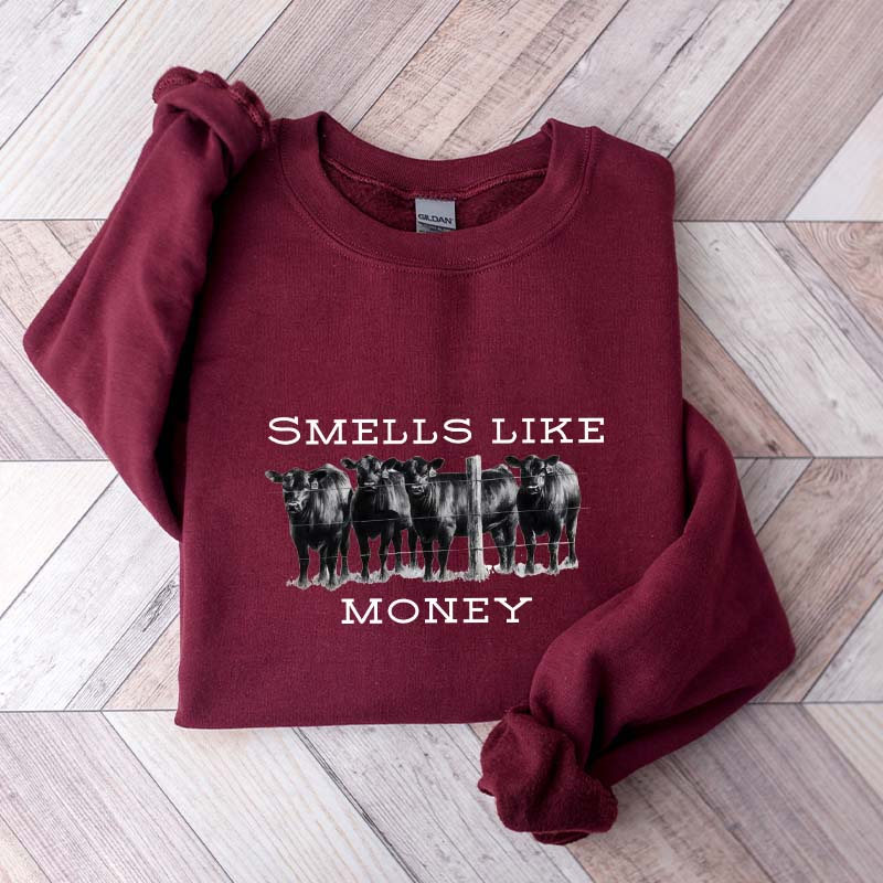Smells Like Cattle Western Cow Sweatshirt