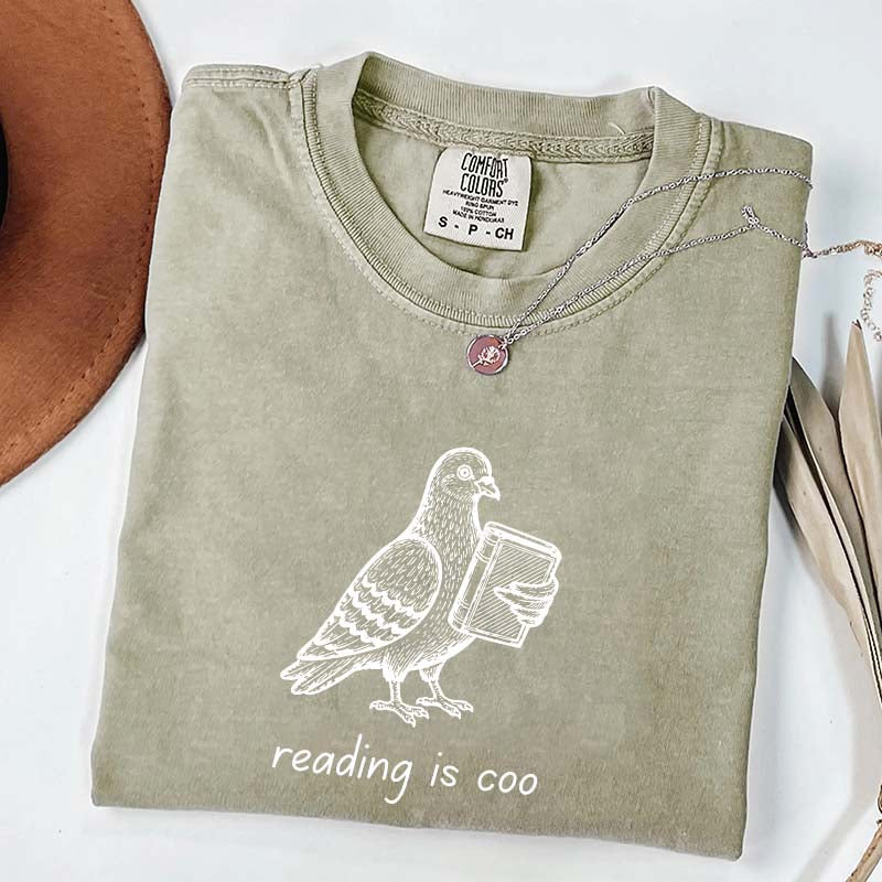 English Teacher Pigeon Reading T-Shirt