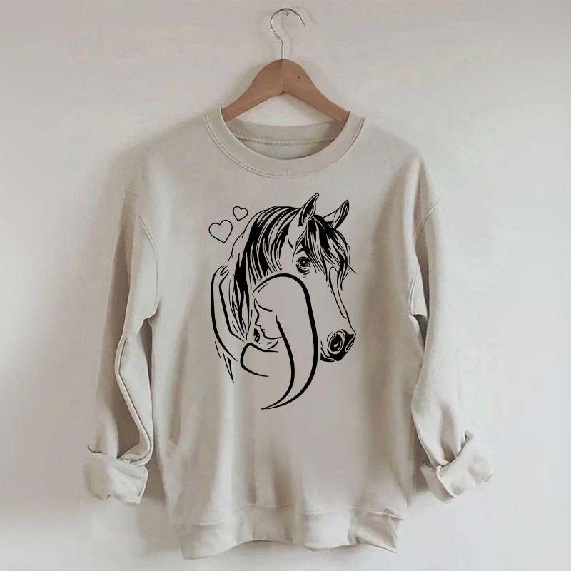 Rider Horse Lineart Sweatshirt