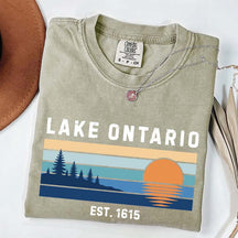 Lake Ontario Great Lakes Sunset Graphic T-Shirt