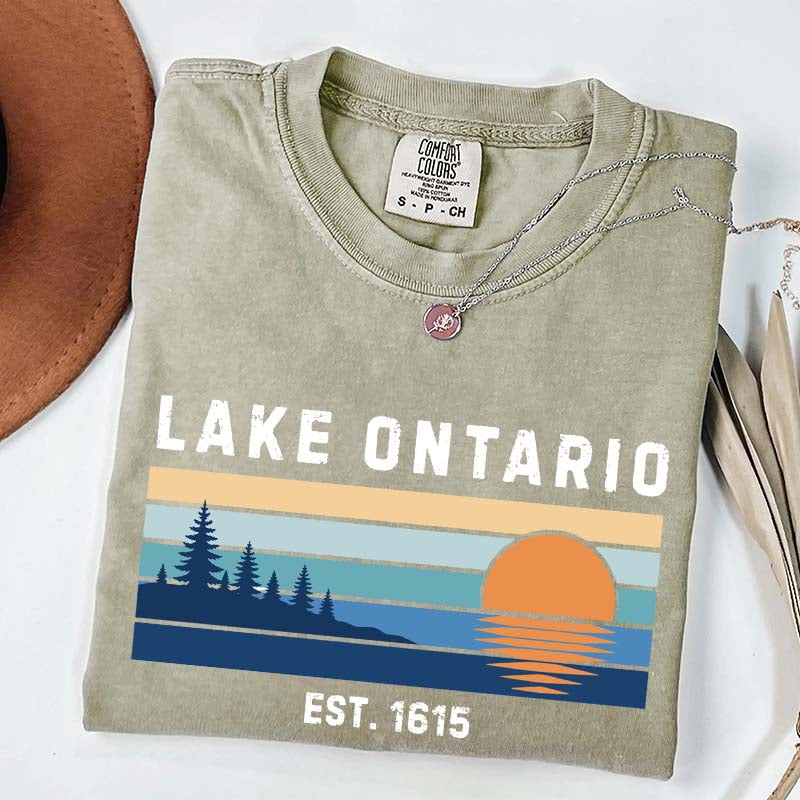 Lake Ontario Great Lakes Sunset Graphic T-Shirt