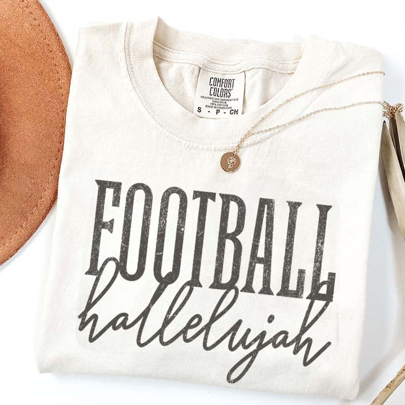 Distressed Retro Football Hallelujah T-Shirt