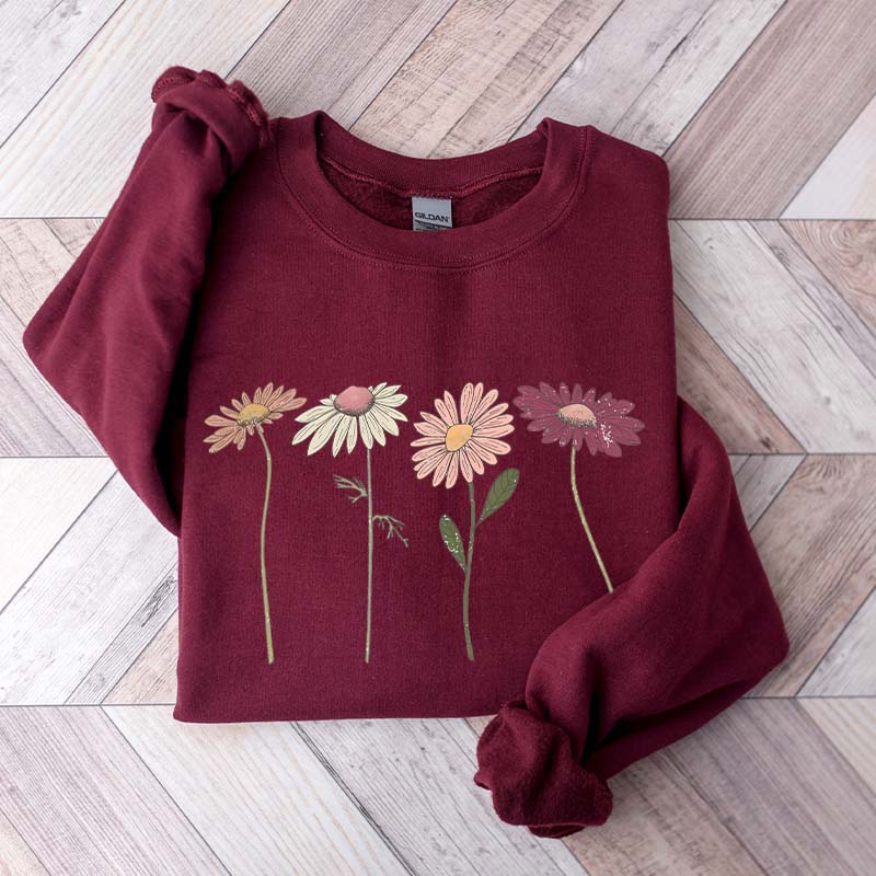 Vintage Floral Boho Wildflower Cottagecore Sweatshirt