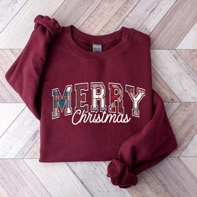 Tartan Plaid Pattern Merry Christmas Sweatshirt