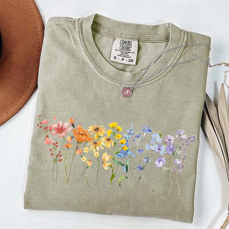Wildflower LGBT Rainbow Floral T-Shirt